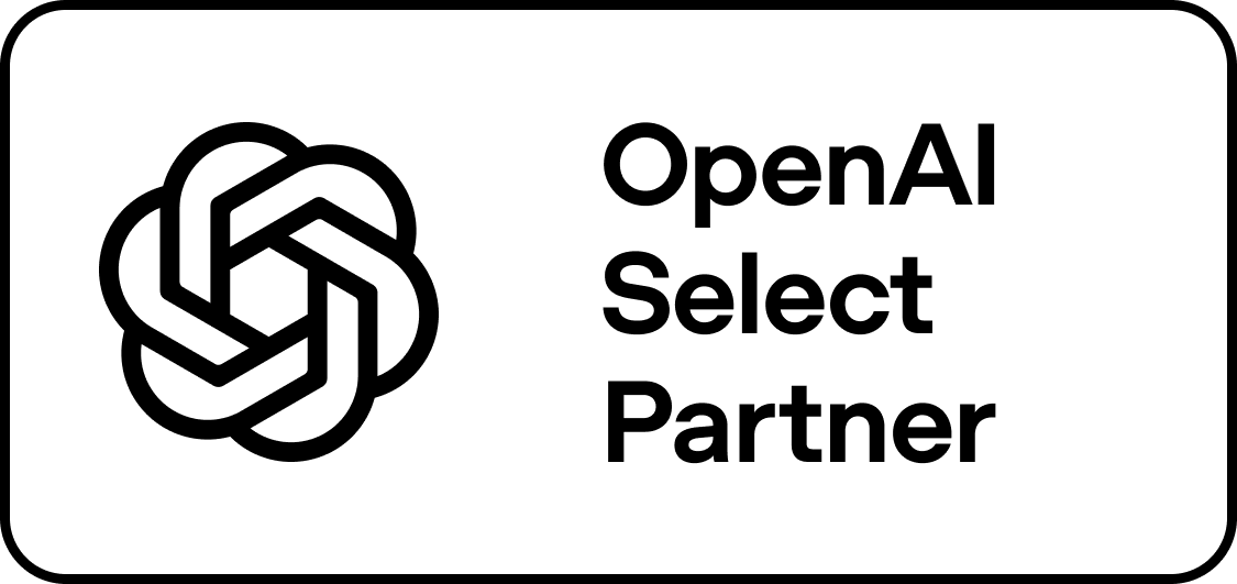OpenAI Partner Network badge reading "OpenAI Select Partner" next to the OpenAI knot logo, on a white background.